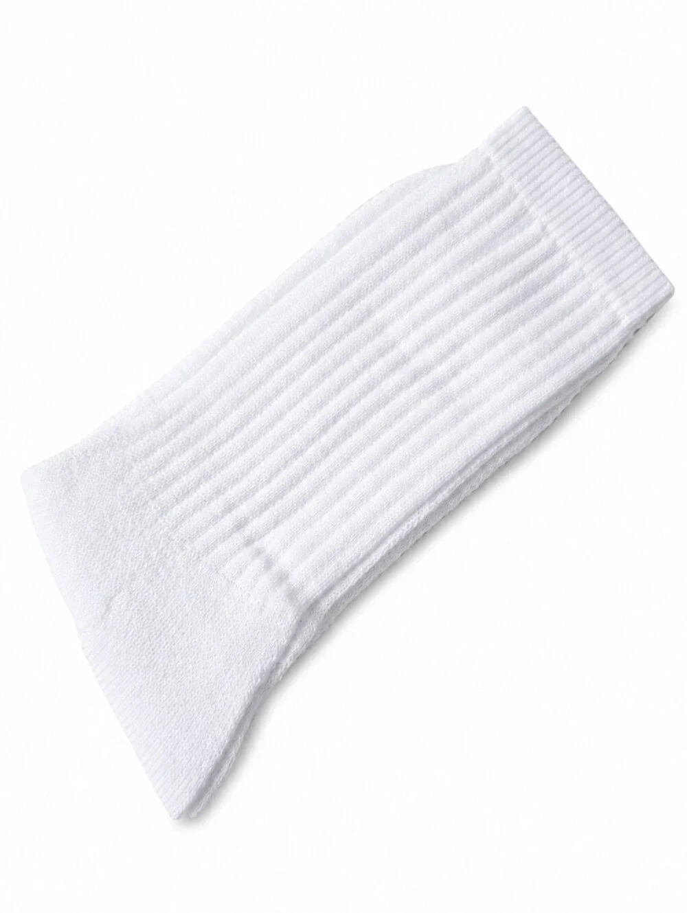 12 Pairs Men's Cotton Crew Everyday Plain Solid White Socks Size 9-11
